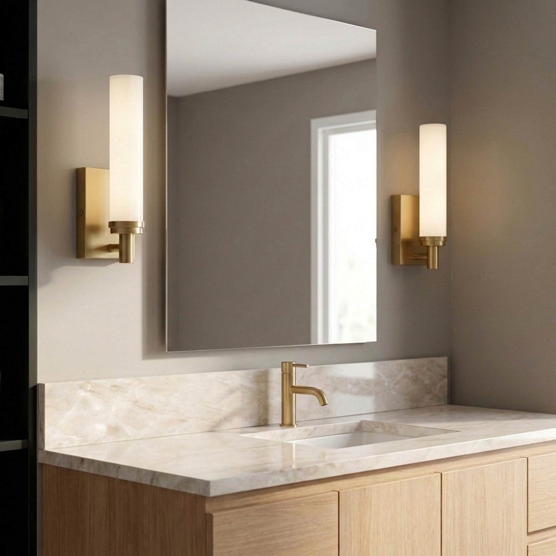 Coles LED Bath Wall Light in bathroom.