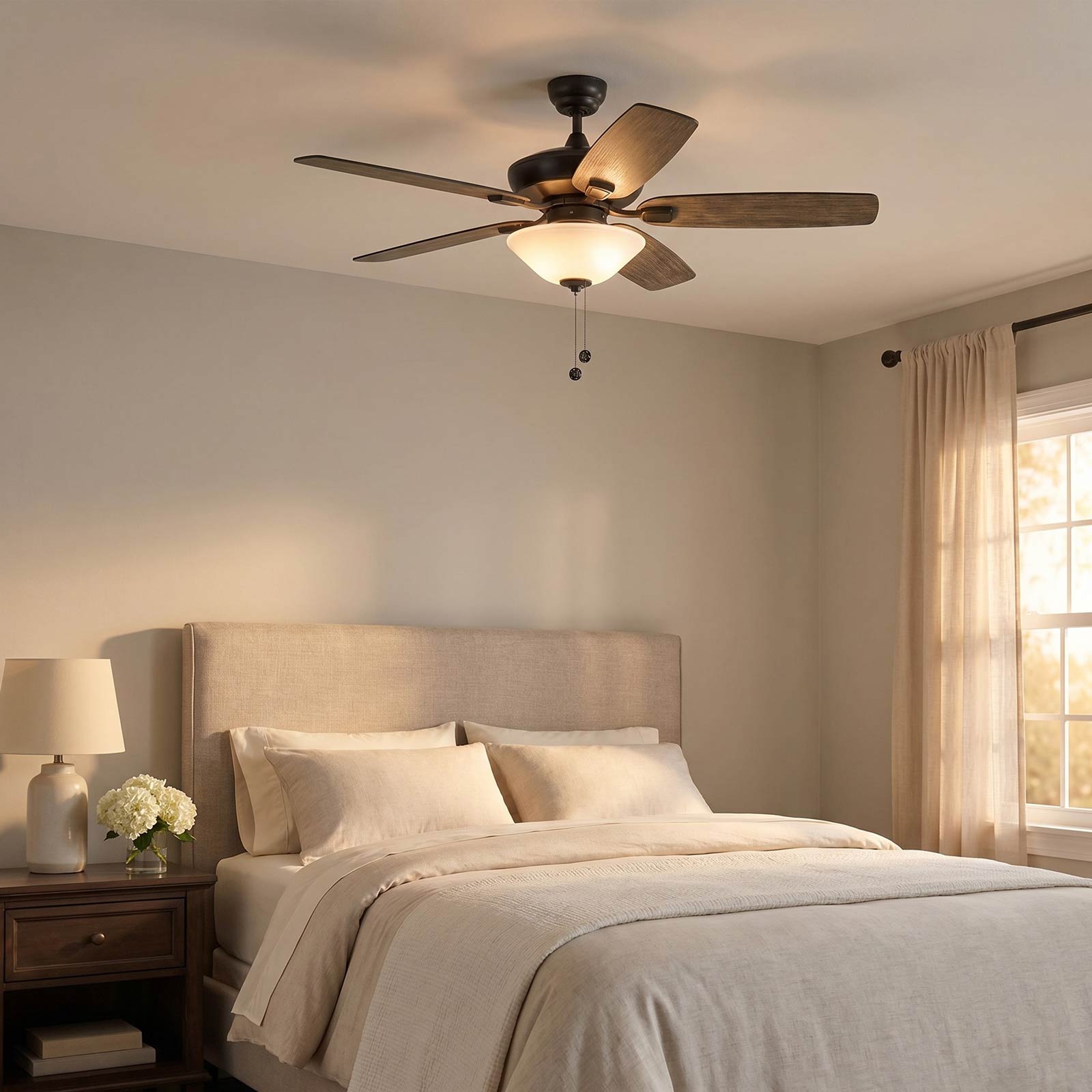 Colony Ceiling Fan in bedroom.