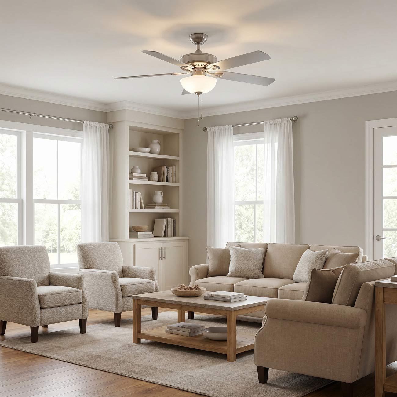 Colony Ceiling Fan in living room.