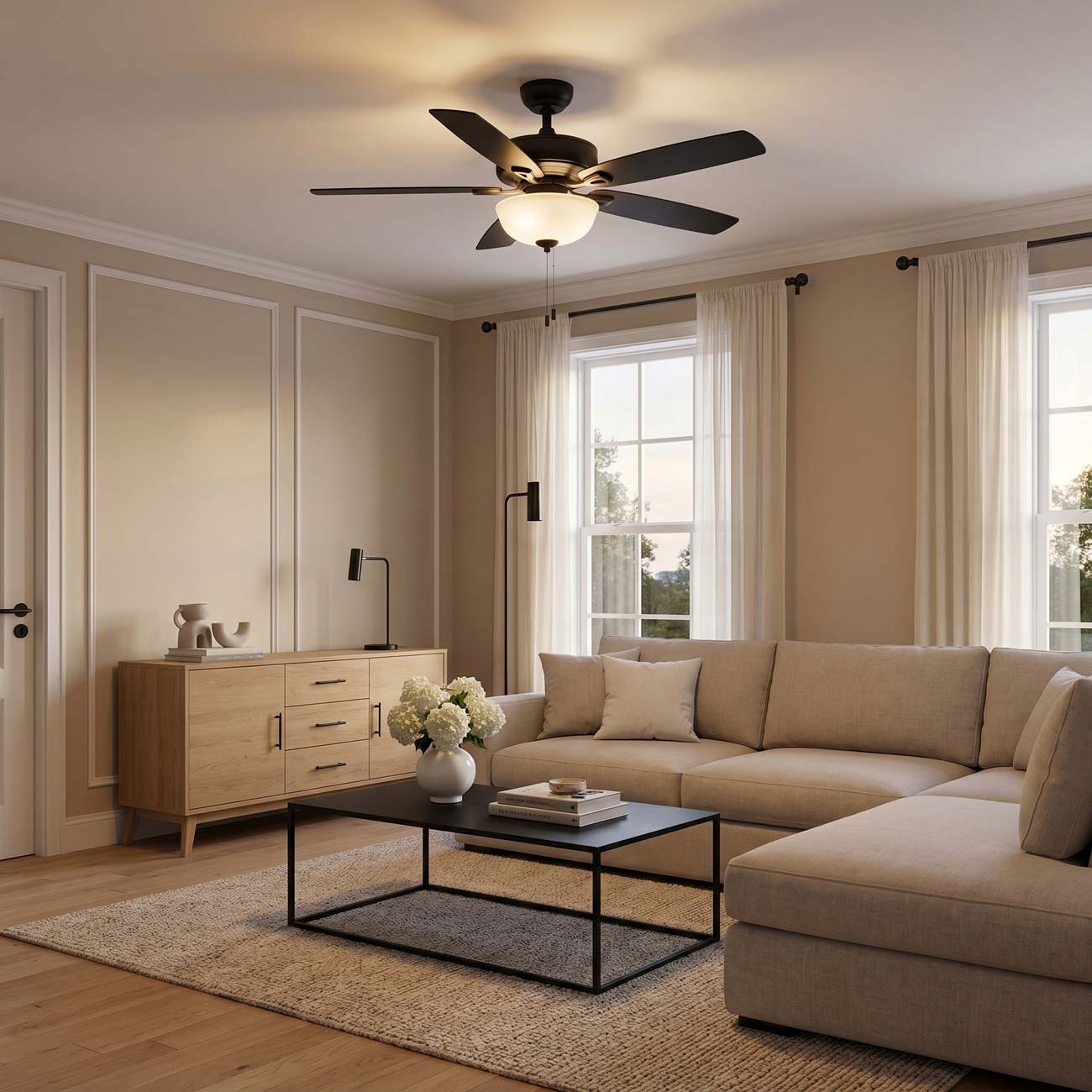Colony Ceiling Fan in living room.