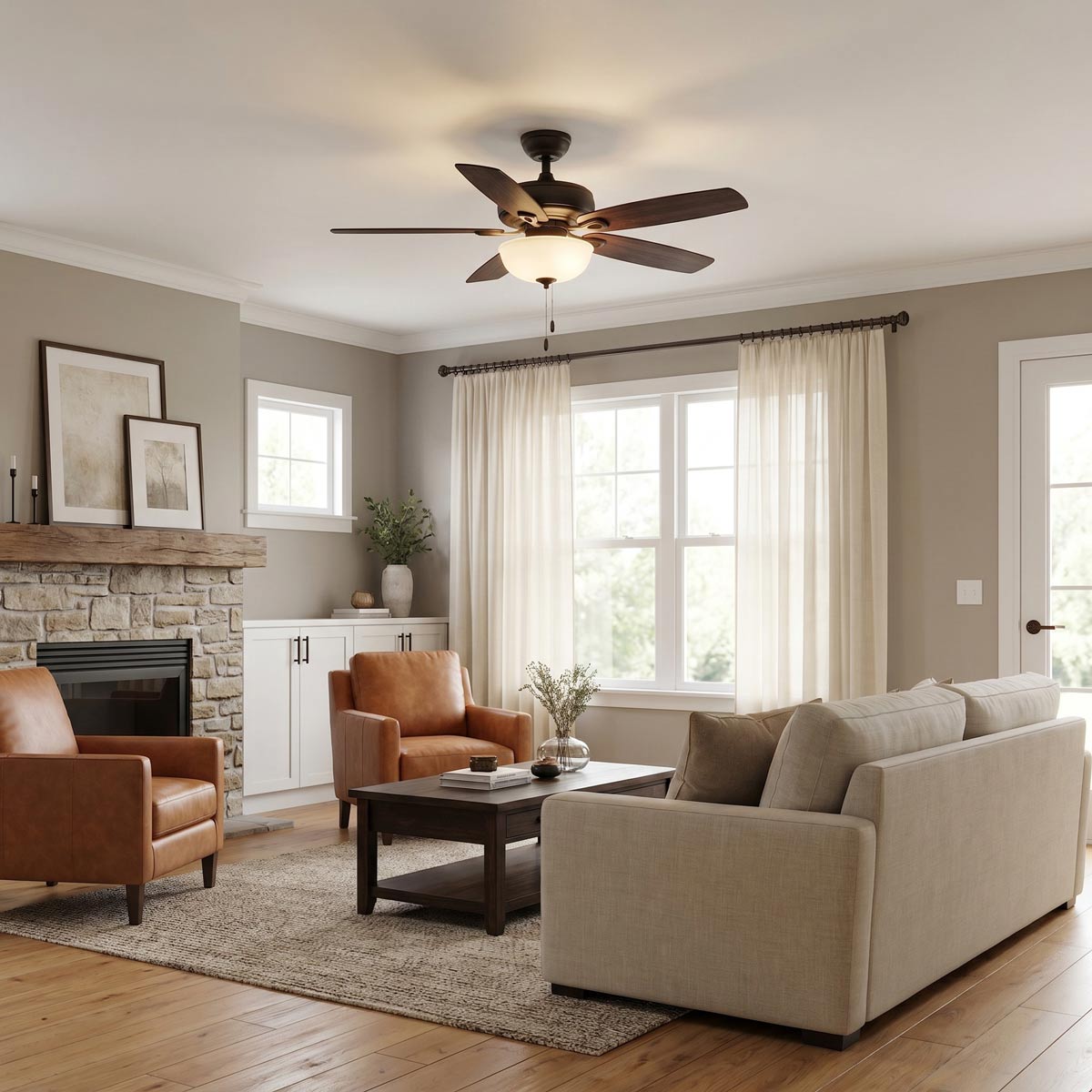 Colony Ceiling Fan in living room.
