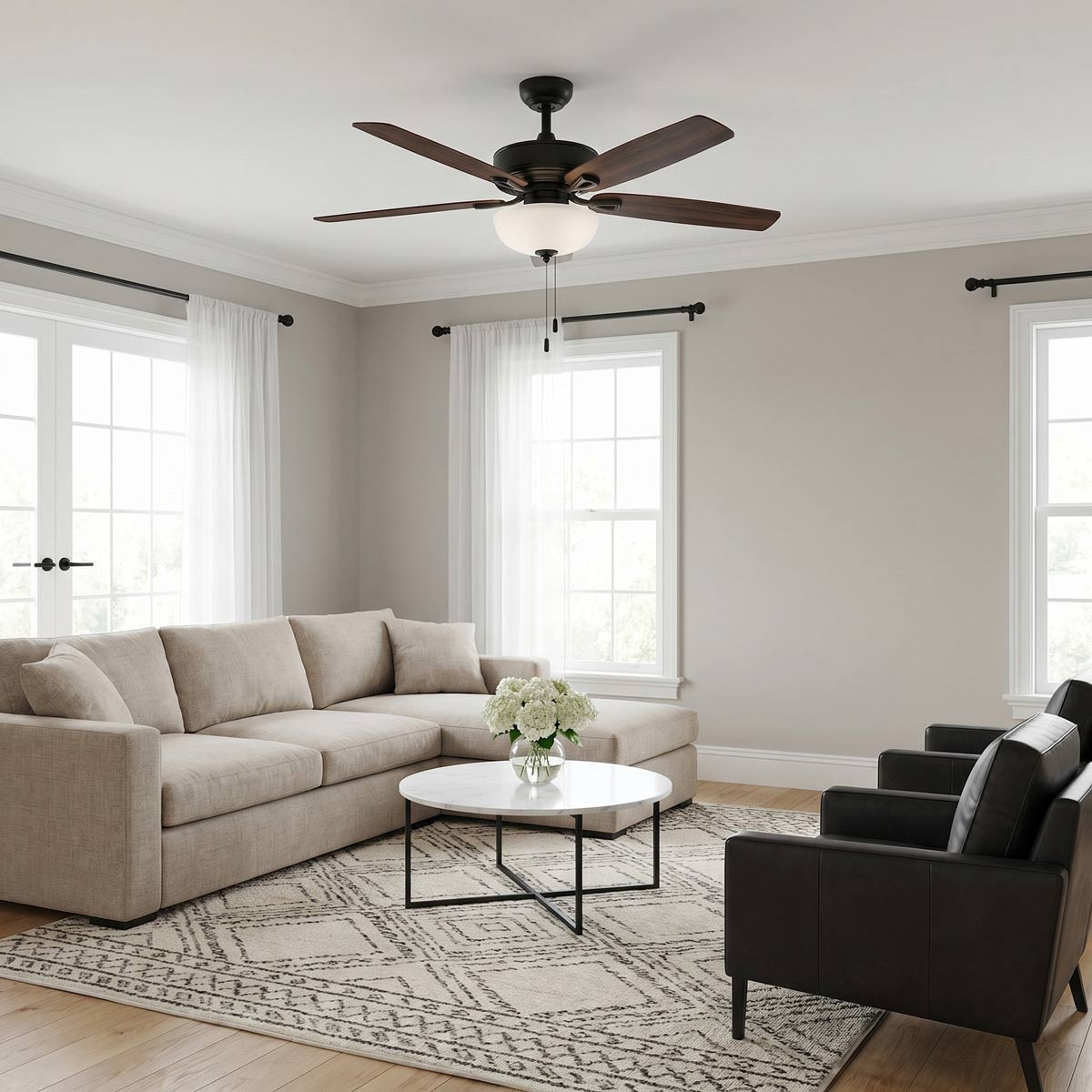 Colony Ceiling Fan in living room.