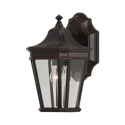 Cotswold Lane Outdoor Lantern Wall Light in Grecian Bronze (Clear Beveled).