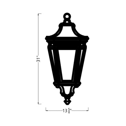 Cotswold Lane Outdoor Pendant Light - line drawing.