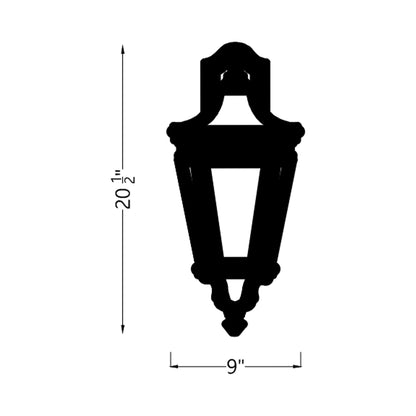 Cotswold Lane Outdoor Wall Light - line drawing.