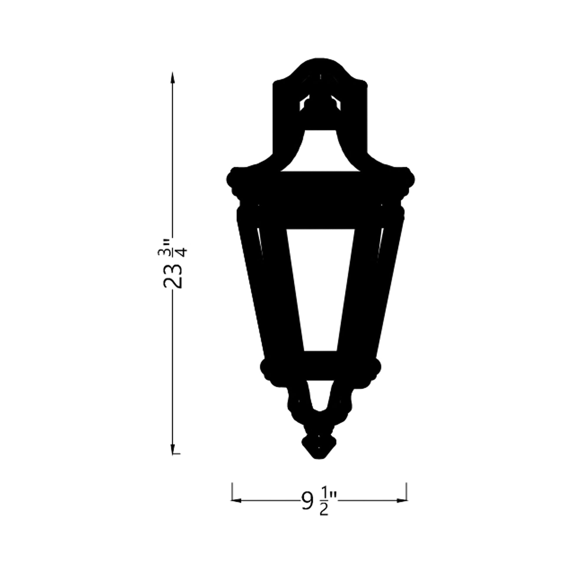 Cotswold Lane Outdoor Wall Light - line drawing.