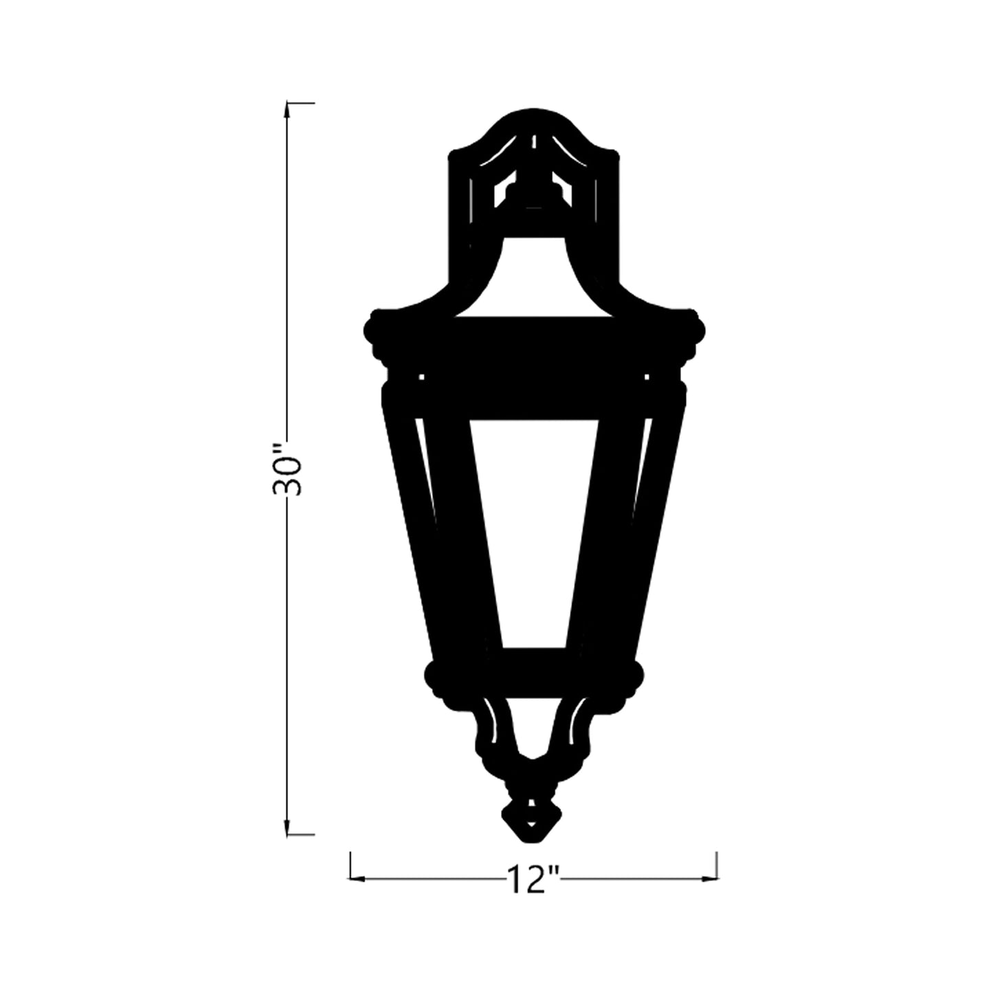 Cotswold Lane Outdoor Wall Light - line drawing.