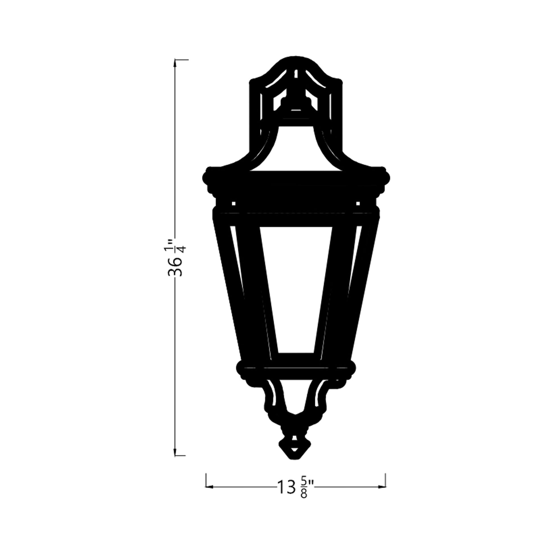 Cotswold Lane Outdoor Wall Light - line drawing.