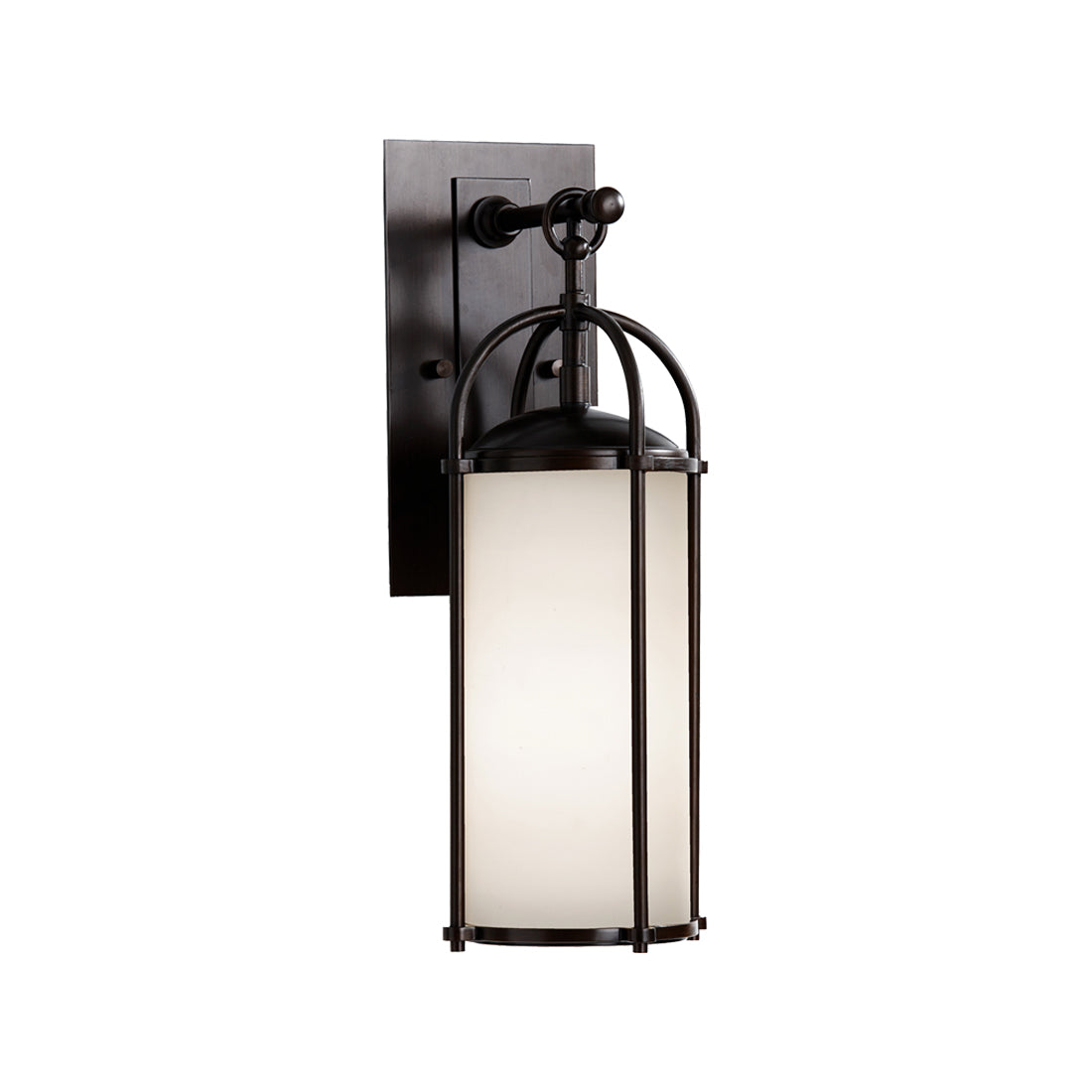 Dakota Outdoor Wall Light in Acid Etched Outside Spray White Inside (Small).