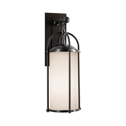 Dakota Outdoor Wall Light in Acid Etched Outside Spray White Inside (Medium).