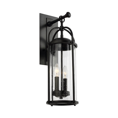 Dakota Outdoor Wall Light in Clear Seeded (Medium).