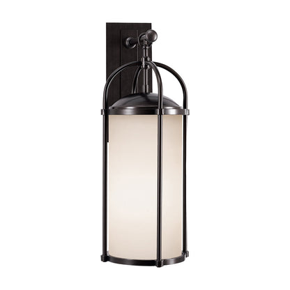 Dakota Outdoor Wall Light in Acid Etched Outside Spray White Inside (Large).