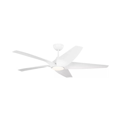 Dellwood Coastal Smart LED Ceiling Fan in Matte White.