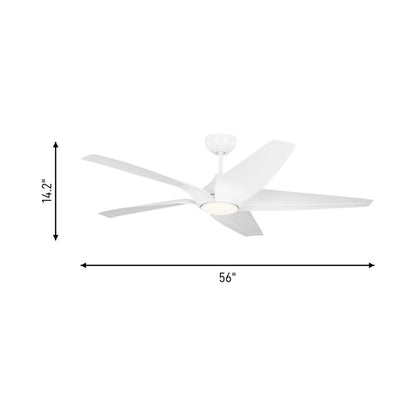 Dellwood Coastal Smart LED Ceiling Fan - line drawing.