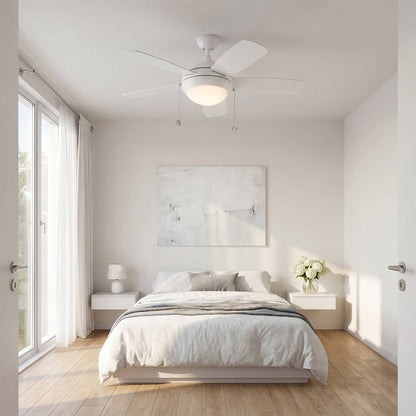 Discus Classic LED Ceiling Fan in bedroom.
