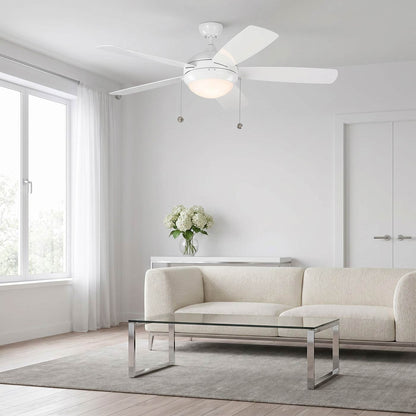 Discus Outdoor LED Ceiling Fan in living room.