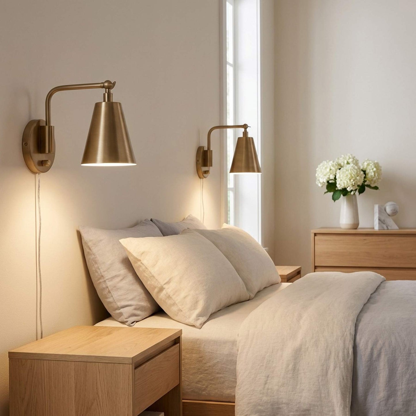 Drae Wall Light in bedroom.