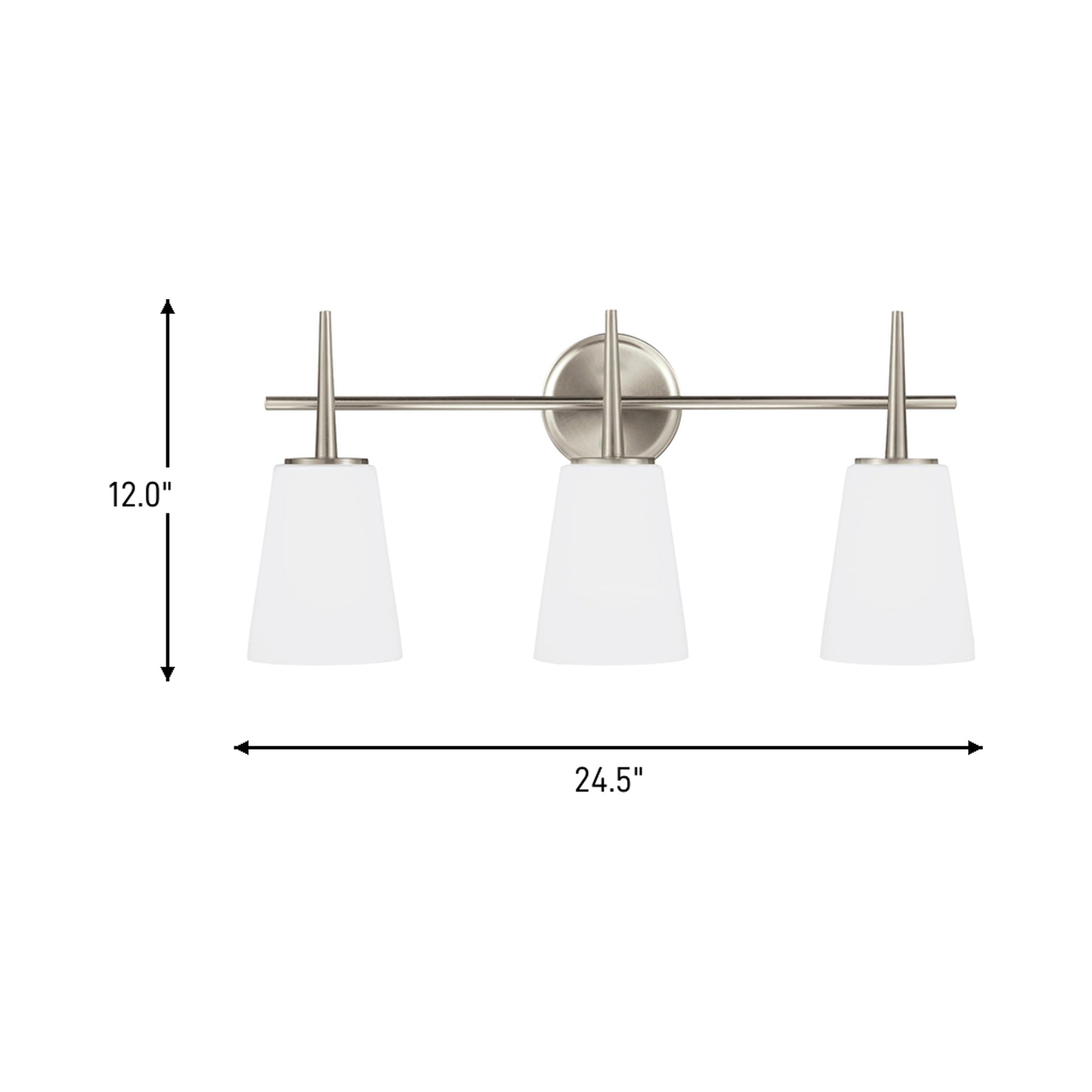 Driscoll Bath Wall Light - line drawing.