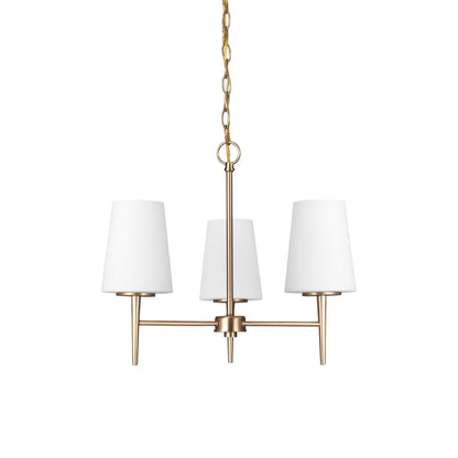 Driscoll Chandelier in Satin Brass (3-Light).