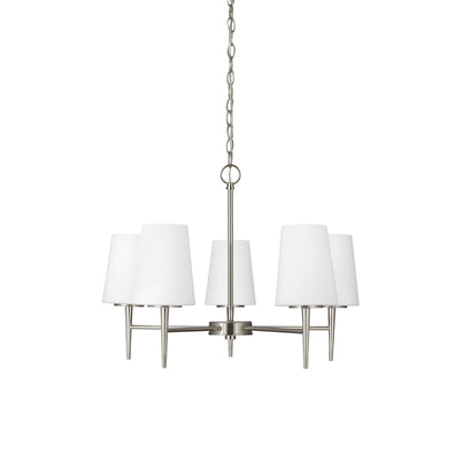 Driscoll Chandelier in Brushed Nickel (5-Light).