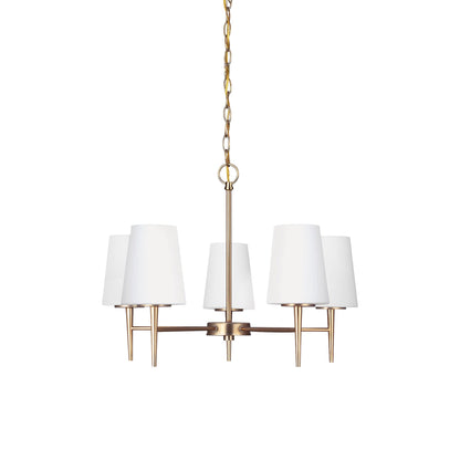 Driscoll Chandelier in Satin Brass (5-Light).