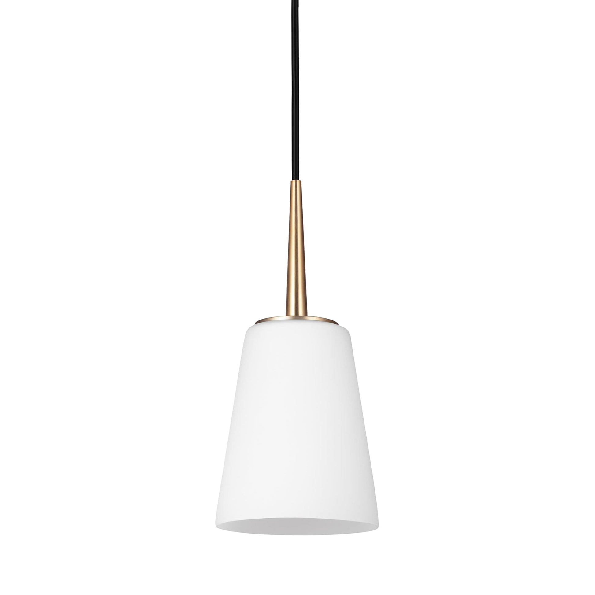Driscoll Pendant Light in Satin Brass.