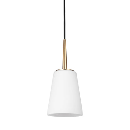 Driscoll Pendant Light in Satin Brass.