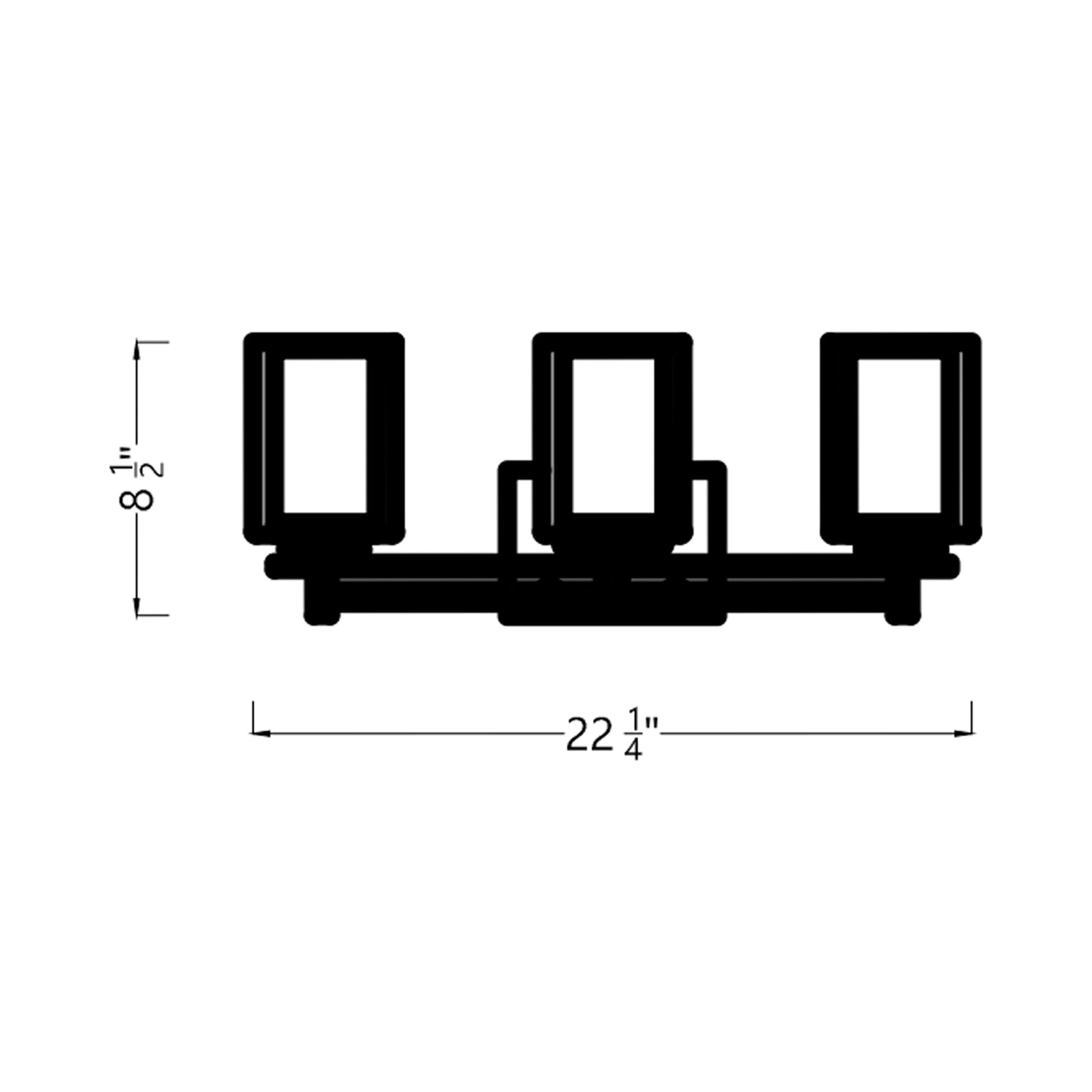 Elmwood Park Bath Wall Light - line drawing.