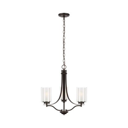 Elmwood Park Chandelier in Bronze (3-Light).