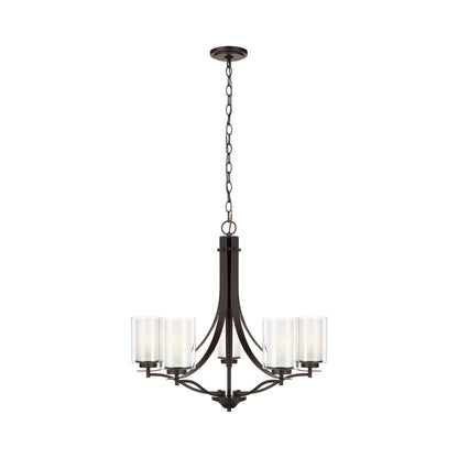 Elmwood Park Chandelier in Bronze (5-Light).