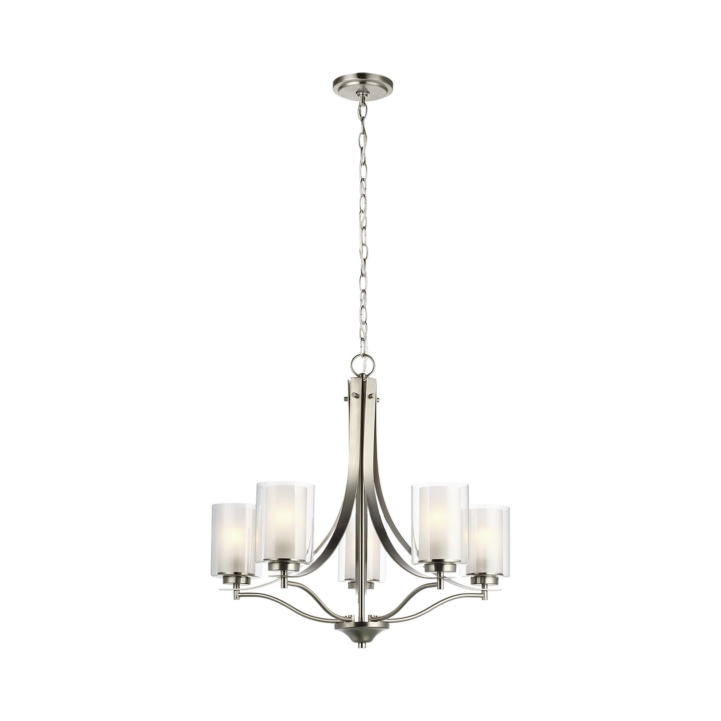 Elmwood Park Chandelier in Brushed Nickel (5-Light).