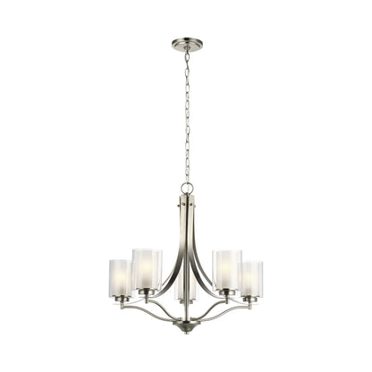 Elmwood Park Chandelier in Brushed Nickel (5-Light).