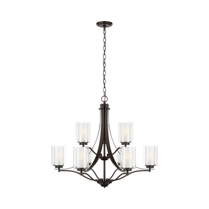 Elmwood Park Chandelier in Bronze (9-Light).