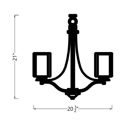 Elmwood Park Chandelier - line drawing.