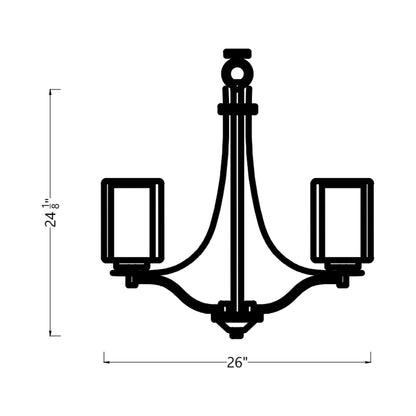 Elmwood Park Chandelier - line drawing.