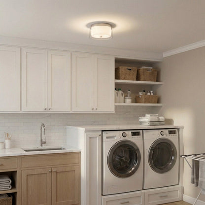 Elmwood Park Flush Mount Ceiling Light in laudry room.