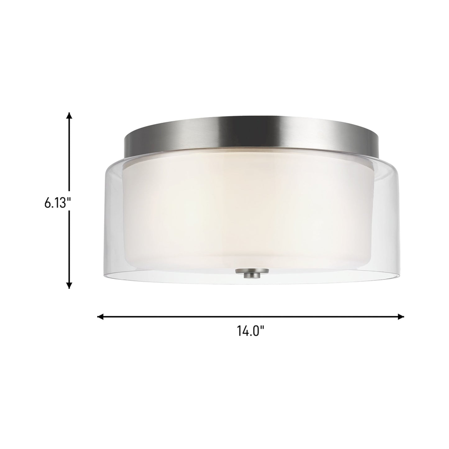 Elmwood Park Flush Mount Ceiling Light - line drawing.