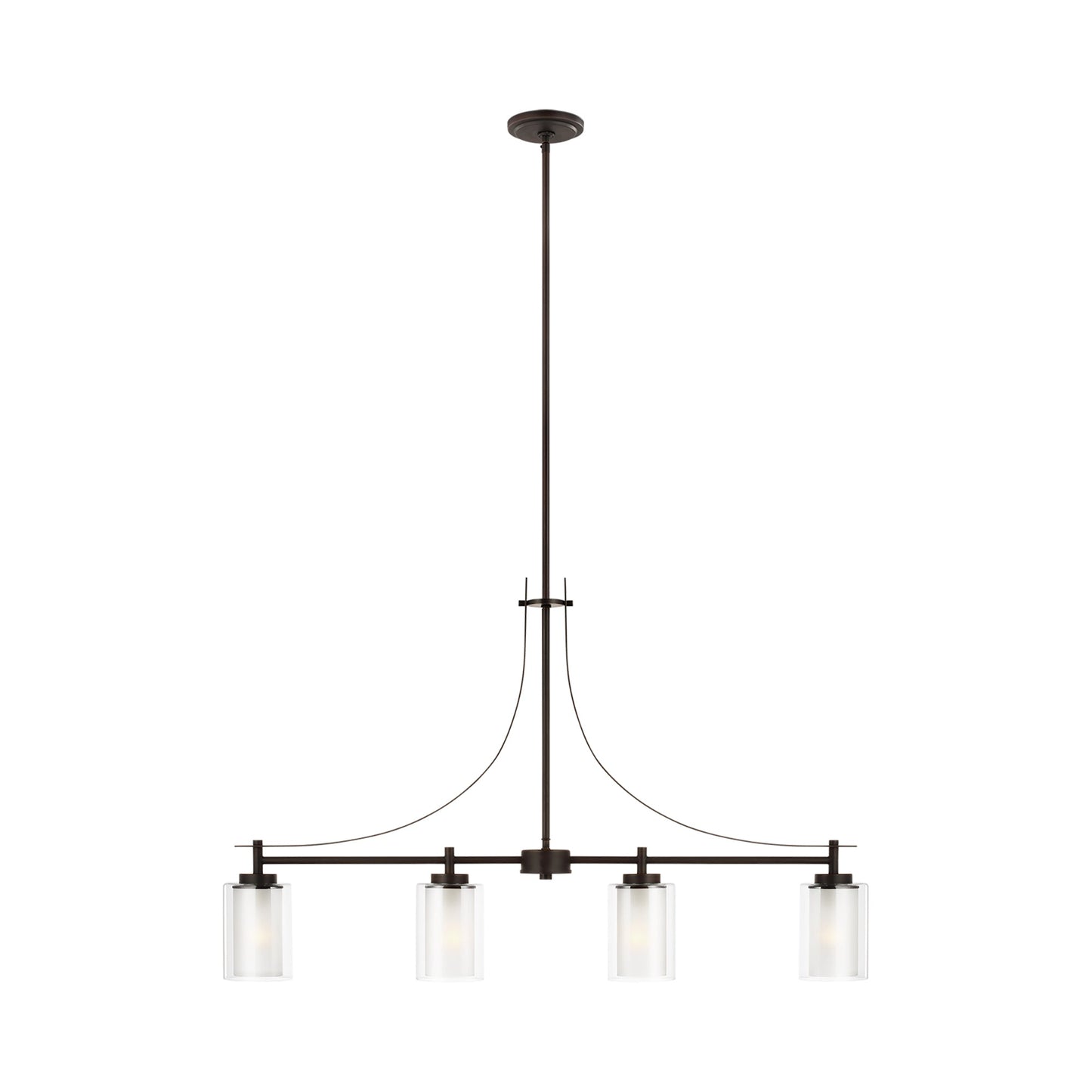 Elmwood Park Linear Pendant Light in Bronze.