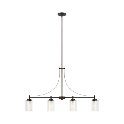 Elmwood Park Linear Pendant Light in Bronze.