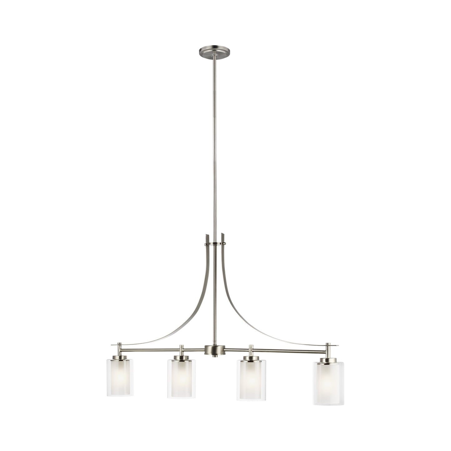 Elmwood Park Linear Pendant Light in Brushed Nickel.