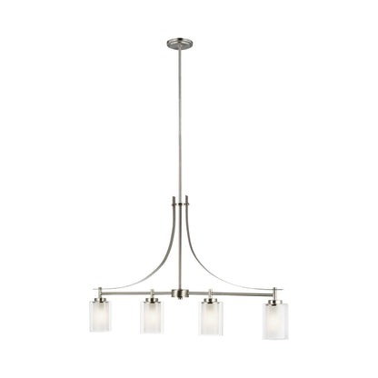 Elmwood Park Linear Pendant Light in Brushed Nickel.
