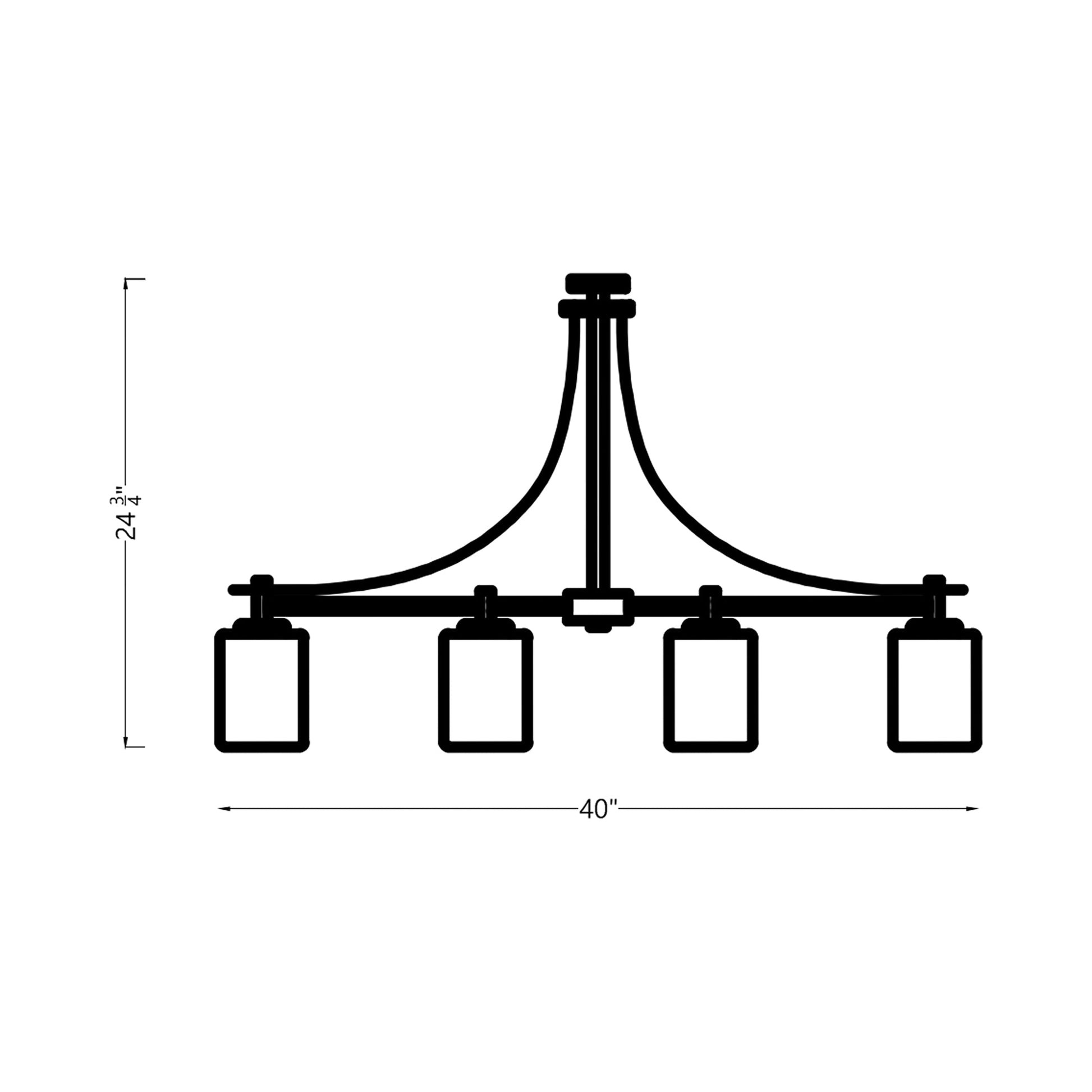 Elmwood Park Linear Pendant Light - line drawing.