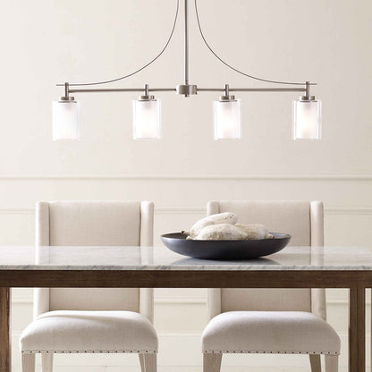 Elmwood Park Linear Pendant Light in dining room.