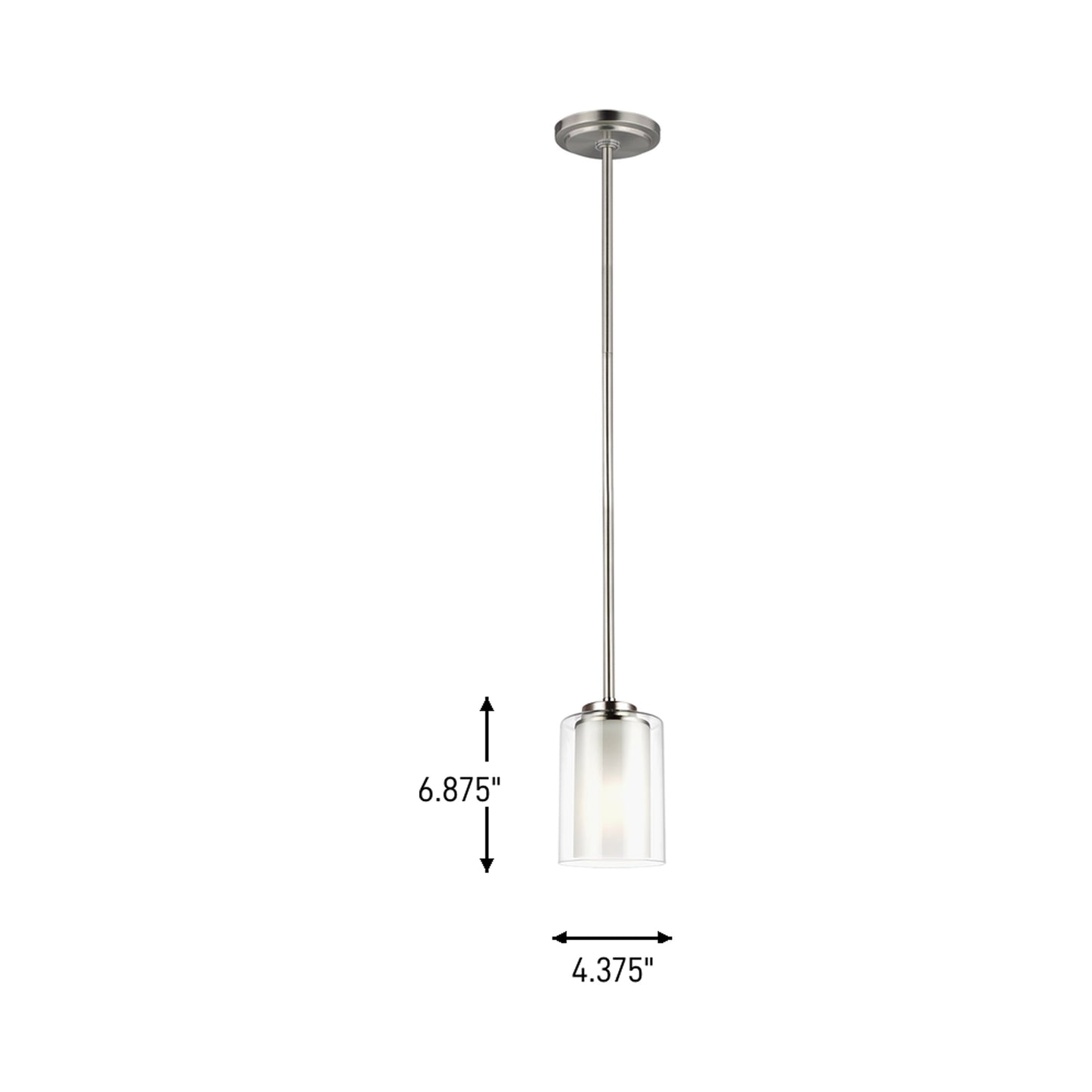 Elmwood Park Mini Pendant Light - line drawing.