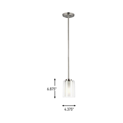Elmwood Park Mini Pendant Light - line drawing.