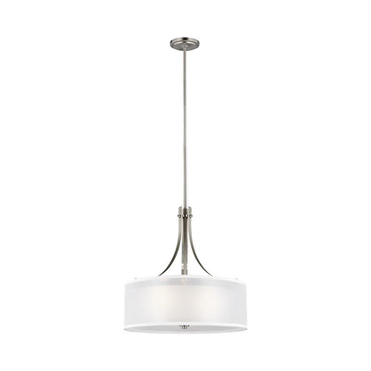 Elmwood Park Pendant Light in Brushed Nickel.