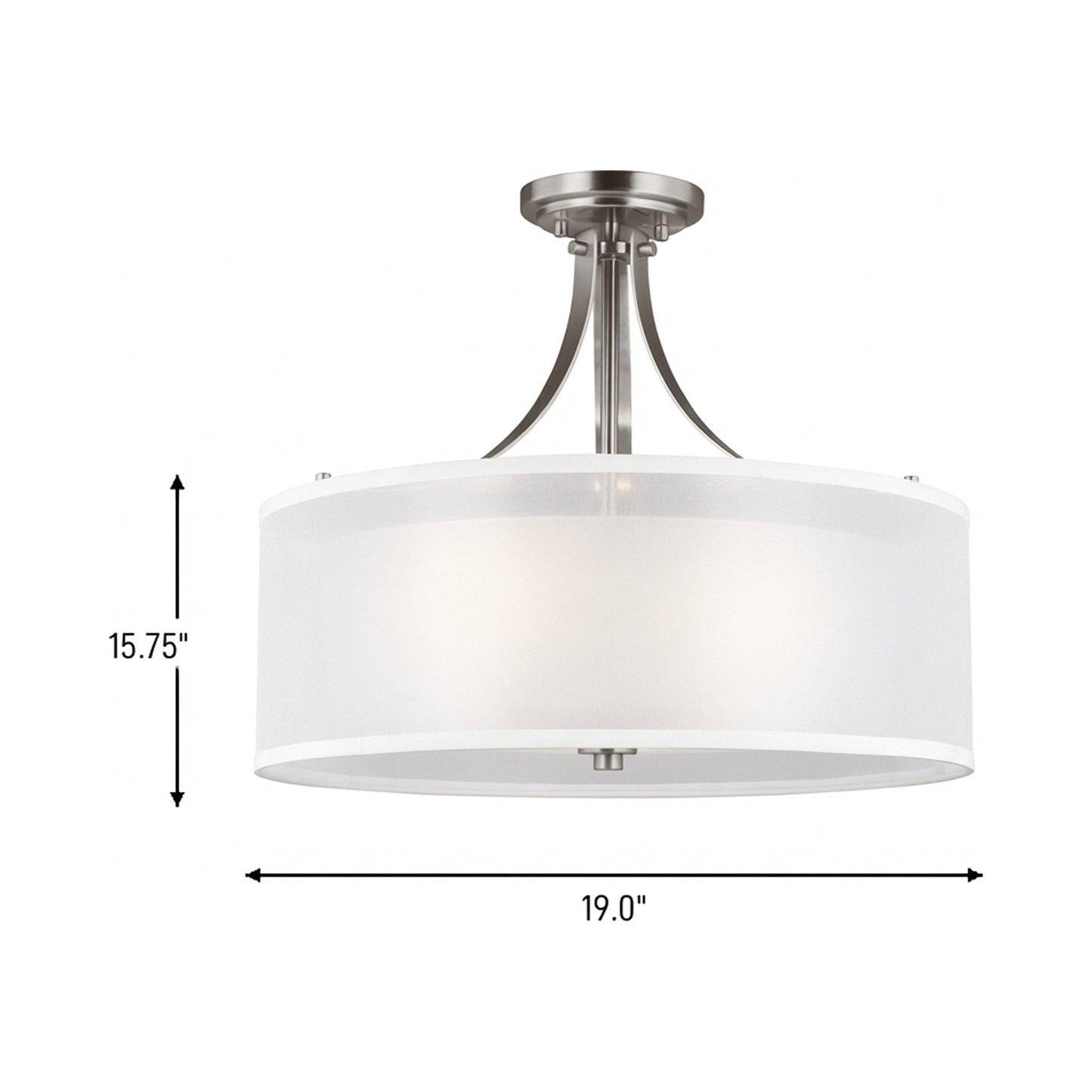 Elmwood Park Semi-Flush Mount Ceiling Light - line drawing.