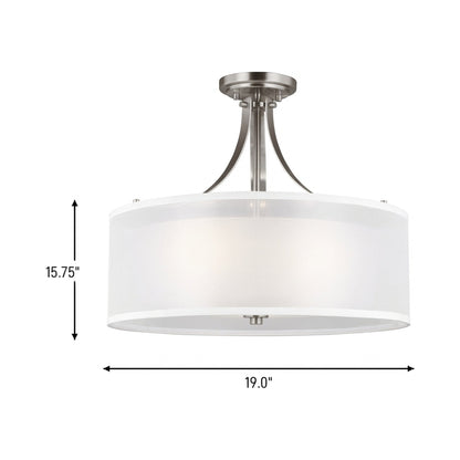 Elmwood Park Semi-Flush Mount Ceiling Light - line drawing.