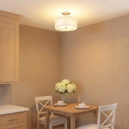 Elmwood Park Semi-Flush Mount Ceiling Light in living room.