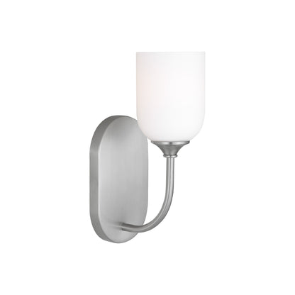 Emile Bath Vanity Light in Brushed Steel (Small/Not Included).